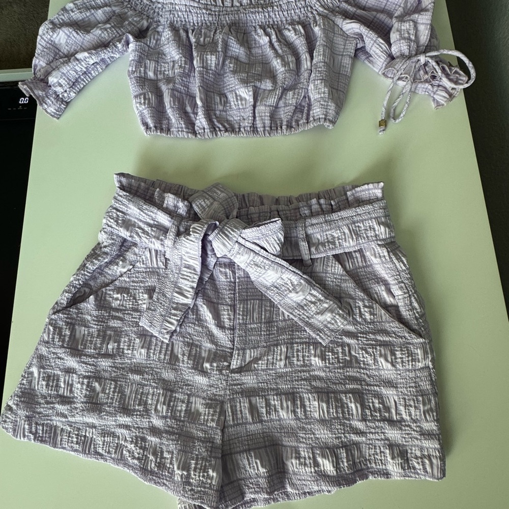 Showpo Lavender Plaid Two-Piece Set